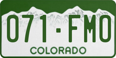 CO license plate 071FMO