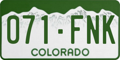 CO license plate 071FNK