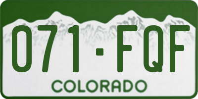 CO license plate 071FQF