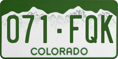 CO license plate 071FQK