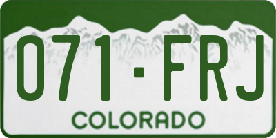 CO license plate 071FRJ