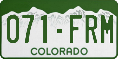 CO license plate 071FRM