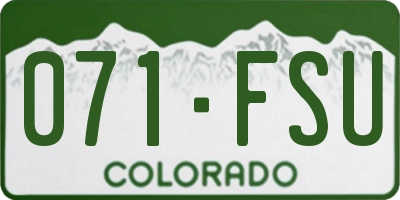 CO license plate 071FSU