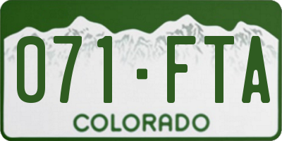 CO license plate 071FTA