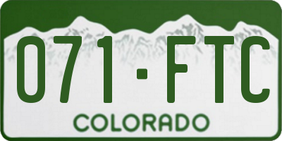 CO license plate 071FTC