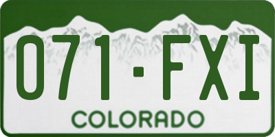 CO license plate 071FXI