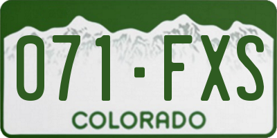 CO license plate 071FXS