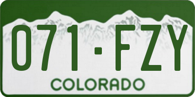 CO license plate 071FZY