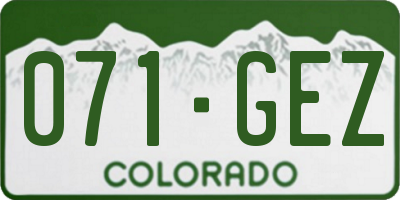 CO license plate 071GEZ