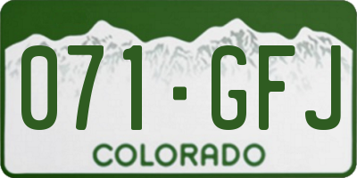 CO license plate 071GFJ
