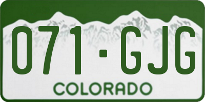 CO license plate 071GJG
