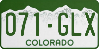CO license plate 071GLX