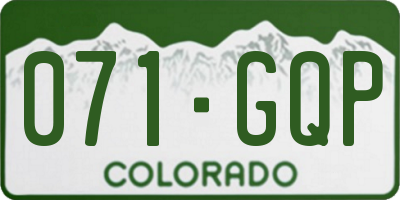 CO license plate 071GQP