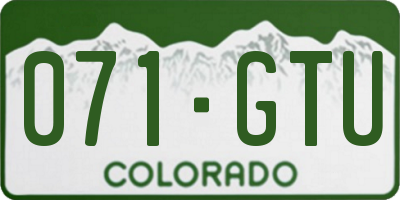 CO license plate 071GTU