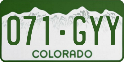 CO license plate 071GYY