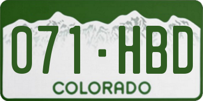 CO license plate 071HBD