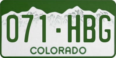 CO license plate 071HBG