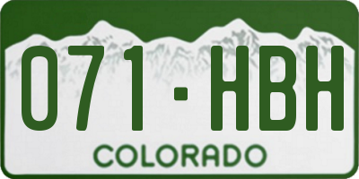 CO license plate 071HBH