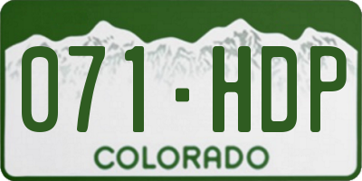 CO license plate 071HDP