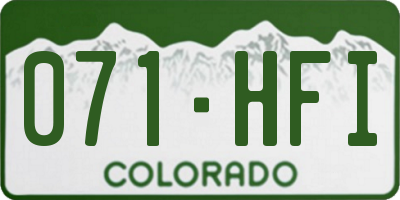 CO license plate 071HFI