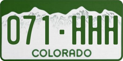 CO license plate 071HHH