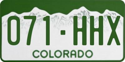 CO license plate 071HHX