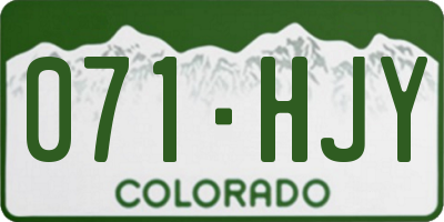 CO license plate 071HJY