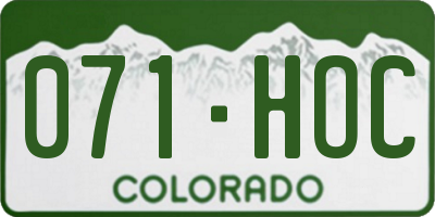 CO license plate 071HOC