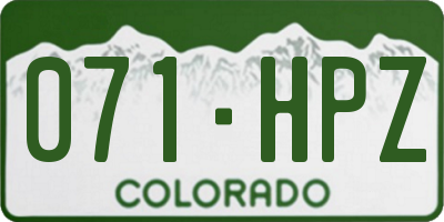 CO license plate 071HPZ