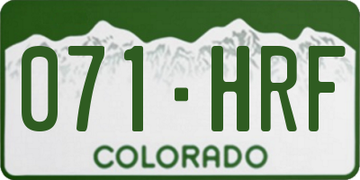 CO license plate 071HRF