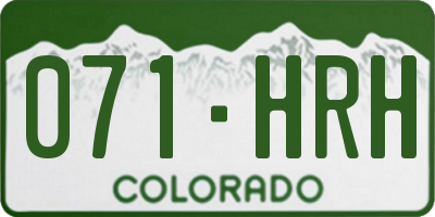 CO license plate 071HRH