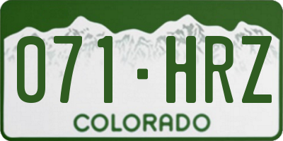 CO license plate 071HRZ