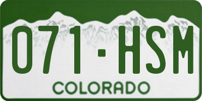 CO license plate 071HSM