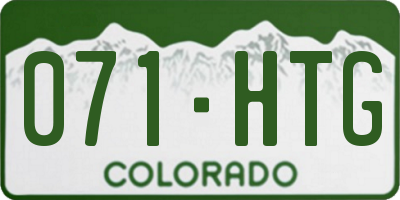 CO license plate 071HTG