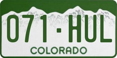 CO license plate 071HUL
