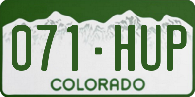CO license plate 071HUP
