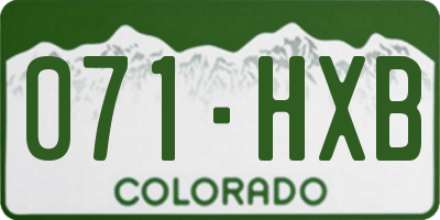 CO license plate 071HXB