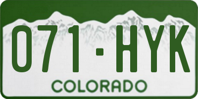 CO license plate 071HYK