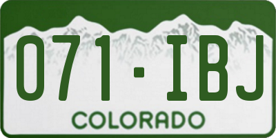 CO license plate 071IBJ