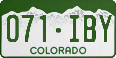 CO license plate 071IBY