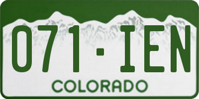 CO license plate 071IEN