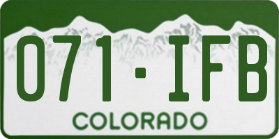 CO license plate 071IFB