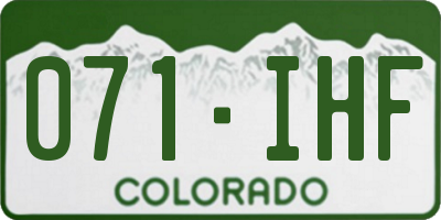 CO license plate 071IHF