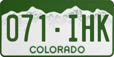 CO license plate 071IHK