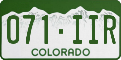 CO license plate 071IIR