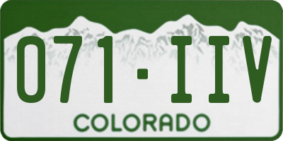 CO license plate 071IIV