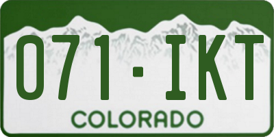 CO license plate 071IKT