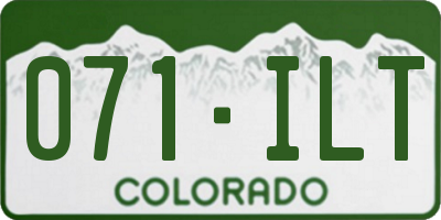 CO license plate 071ILT