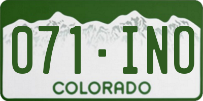 CO license plate 071INO