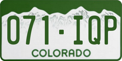 CO license plate 071IQP